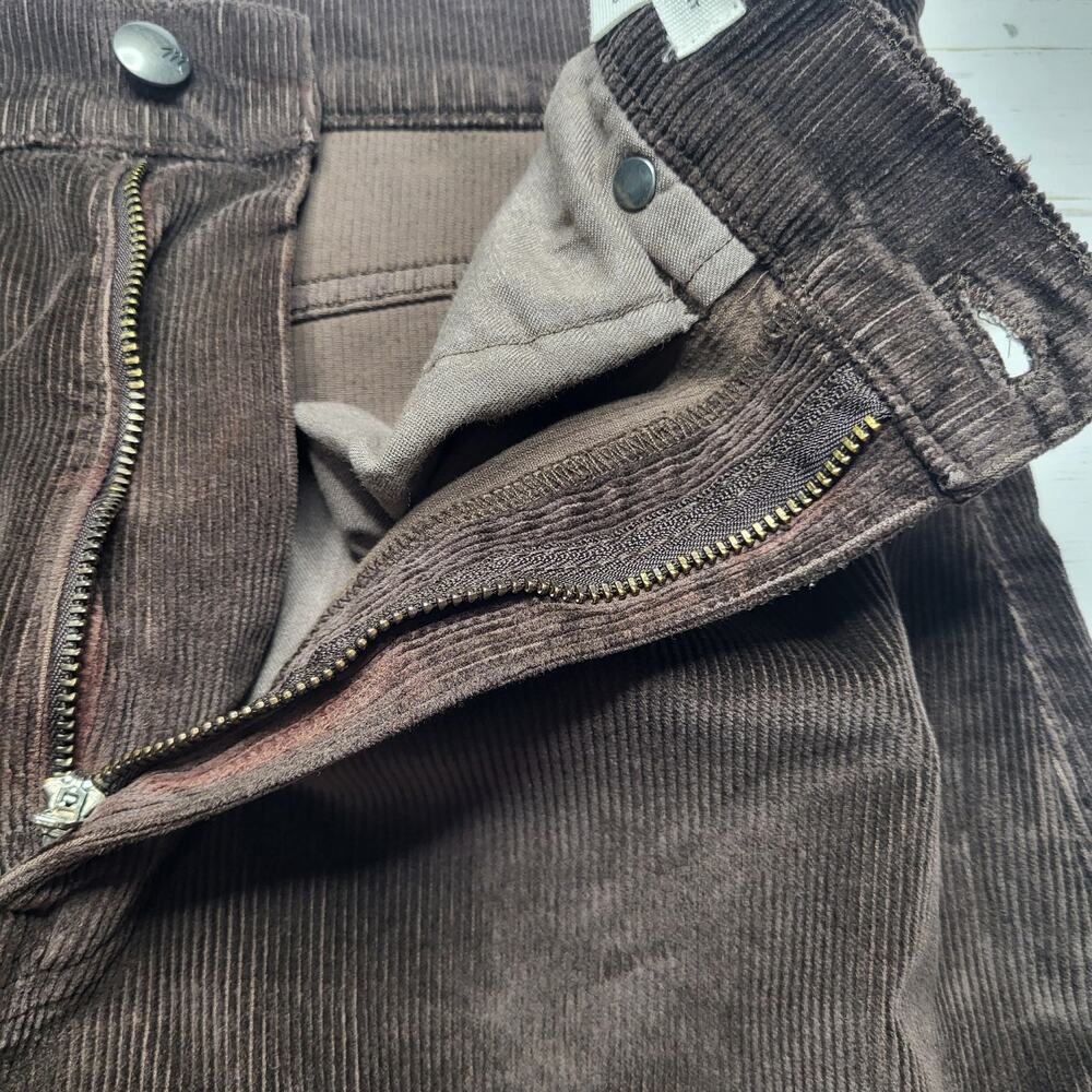 Madewell Petite Balloon Barrel Leg Corduroy Pants Dark Carob Brown Baggy 28P - Picture 7 of 12